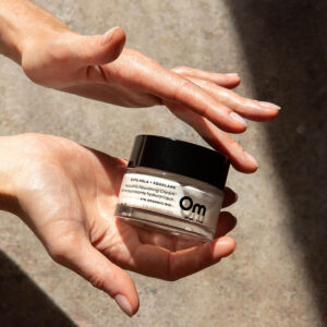 Om Organics Gotu Kola + Squalane Hyaluronic Nourishing Cream is crafted with hyaluronic acid and olive squalane to deliver deep hydration and long-lasting smoothness.
