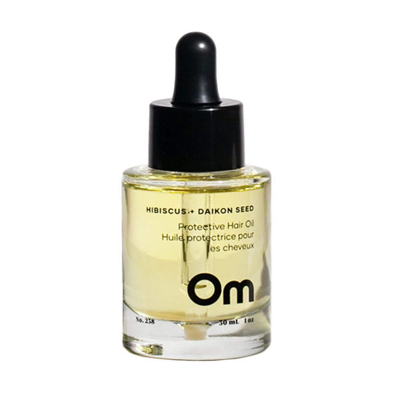 Om Organics Hibiscus + Daikon Seed Protective Hair Oil available at Inspire Beauty.