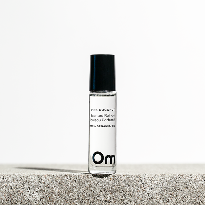 Om Organics Pink Coconut Scented Roll On is a fresh coconut perfume with a hint of rose.