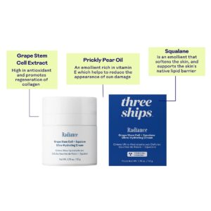 Three Ships Radiance Grape Stem Cell + Squalane Ultra-Hydrating Cream is a lightweight, moisture replenishing cream, great for all skin types.