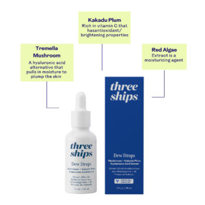 Shop Three Ships Dew Drops Mushroom + Kakadu Plum Hyaluronic Acid Serum at inspire Beauty.
