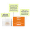 A gentle exfoliating mask for all skin types, exfoliating Rice Powders polish the skin's surface while Fruit-Based AHAs brighten and remove dead skin cells.