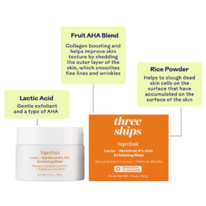 A gentle exfoliating mask for all skin types, exfoliating Rice Powders polish the skin's surface while Fruit-Based AHAs brighten and remove dead skin cells.