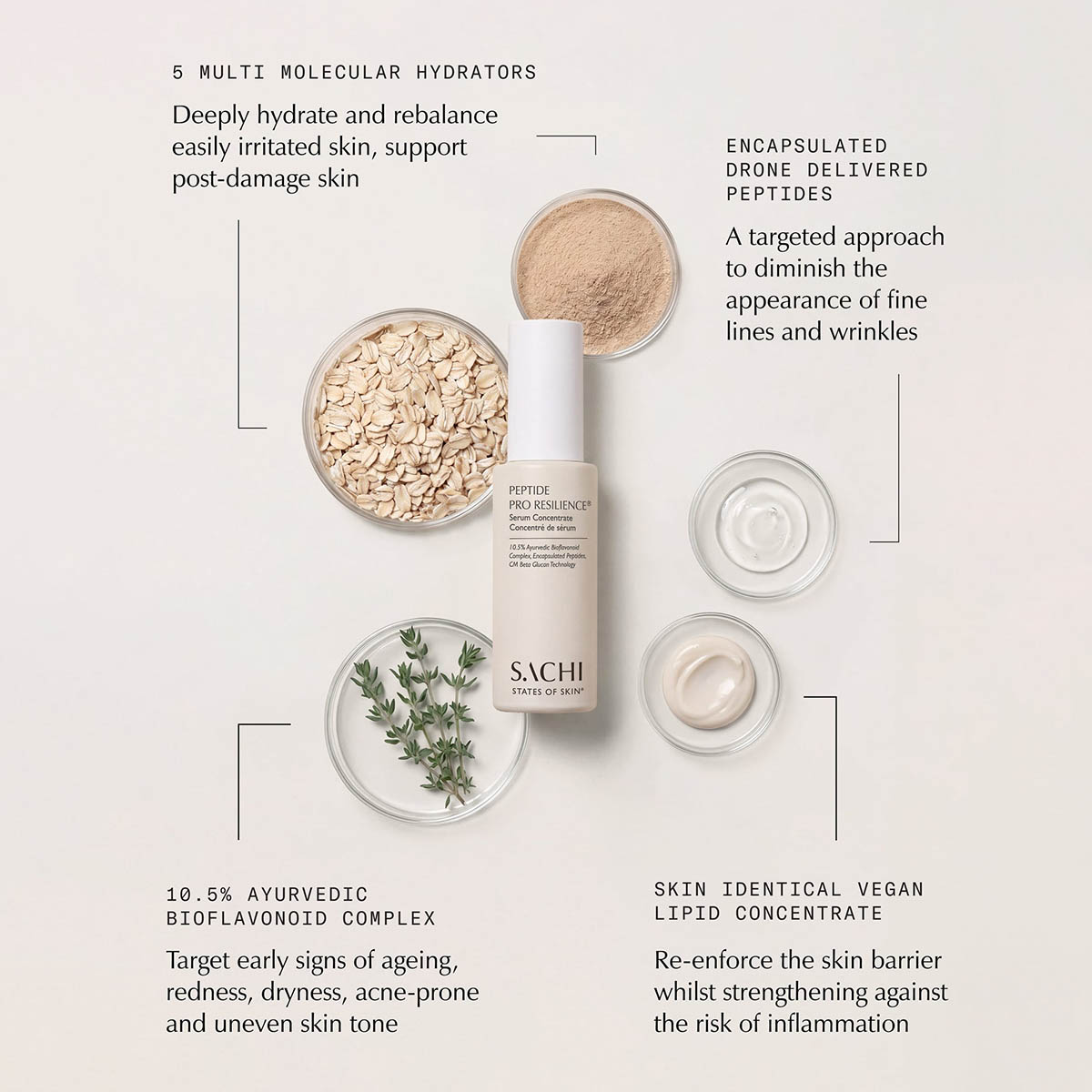 Sachi Skin Peptide Pro Resilience Serum Concentrate available at Inspire Beauty.