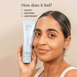 Sachi Skin Saponins Cream Cleanser is a nourishing cream cleanser that remove makeup and impurities while calming and balancing skin.