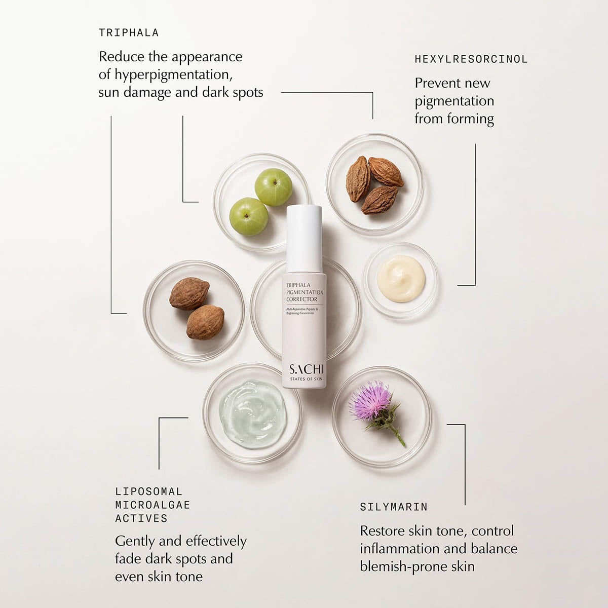 Sachi Skin Triphala Pigmentation Corrector available at Inspire Beauty.