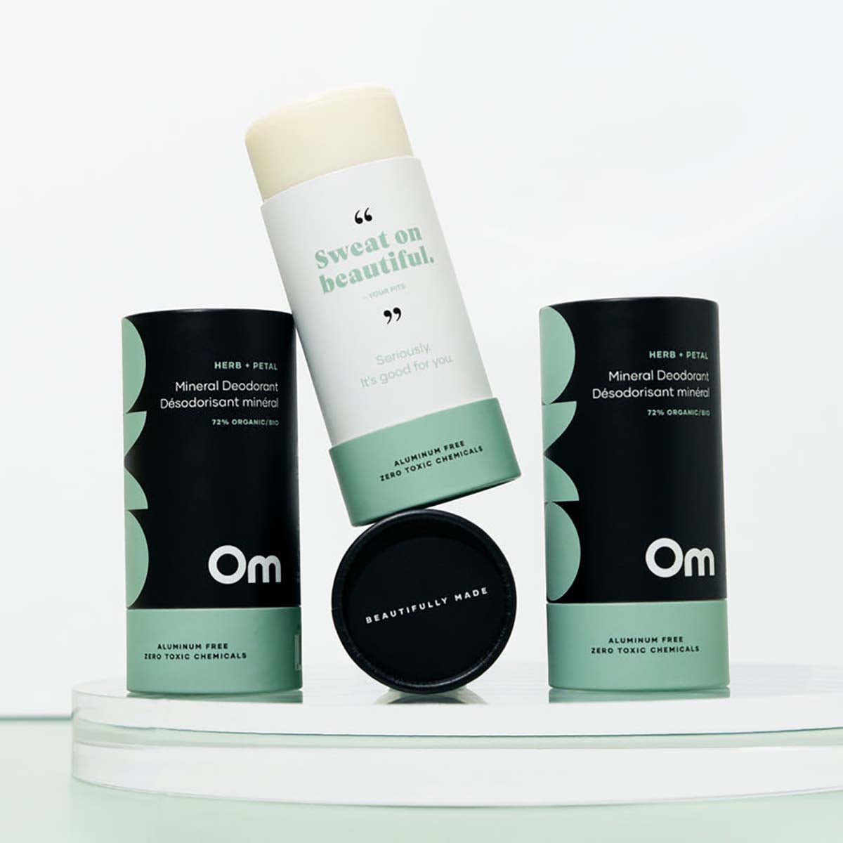 Om Organics Herb + Petal Mineral Deodorant all natural deodorant available at Inspire Beauty.