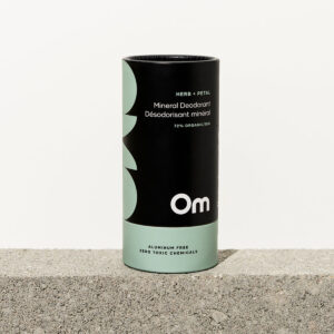 Om Organics Herb + Petal Mineral Deodorant fights odour and bacteria.