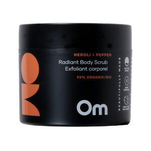 Om Organics Neroli + Pepper Radiant Body Scrub available at Inspire Beauty.