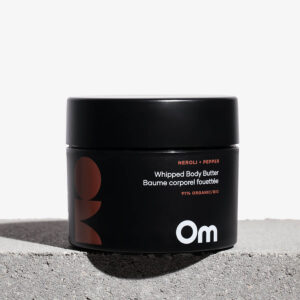 Om Organics Neroli + Pepper Whipped Body Butter is a luxurious formula to pull out in the coldest winter months to replenish your skin after a steamy shower or bath.