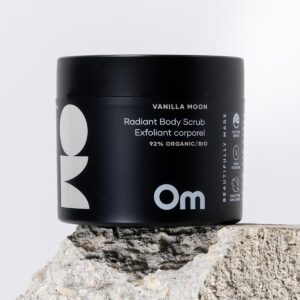 Om Vanilla Moon Radiant Body Scrub available at Inspire Beauty.