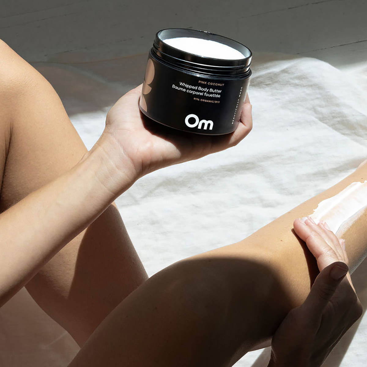 Om Organics Pink Coconut Whipped Body Butter available at Inspire Beauty.