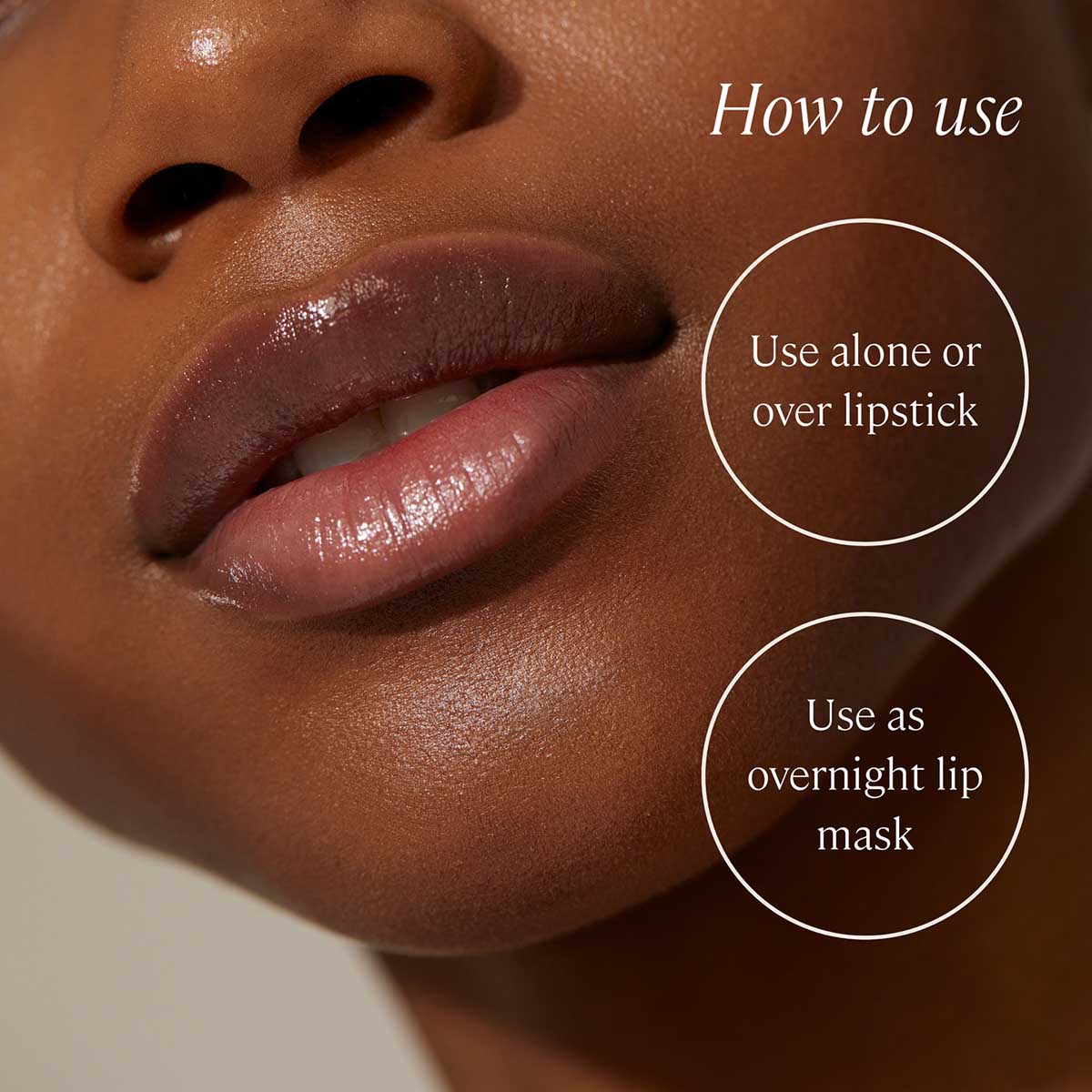 Minori Lip Serum can be worn during the day as a clear lip oil, and at night as an ultra-nourishing serum.
