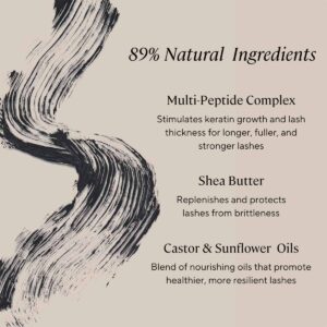 Minori Mother Of Lashes Mascara is made with a blend of peptides, oils, and butters to nourish and strengthen your lashes.