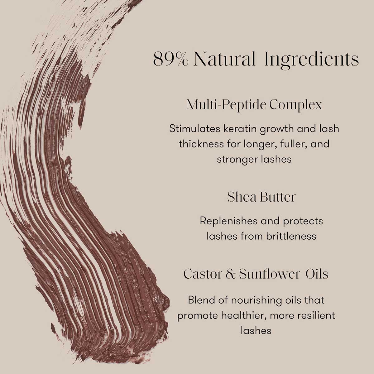 Minori Mother Of Lashes Mascara is made with a blend of peptides, oils, and butters to nourish and strengthen your lashes.