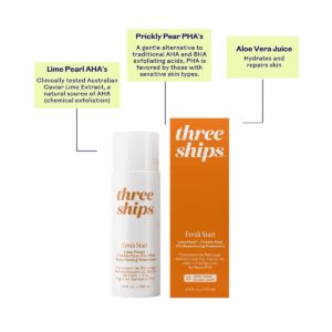 Three Ships Fresh Start PHA Resurfacing Treatment is a gentle, pore minimizing and brightening exfoliating toner.