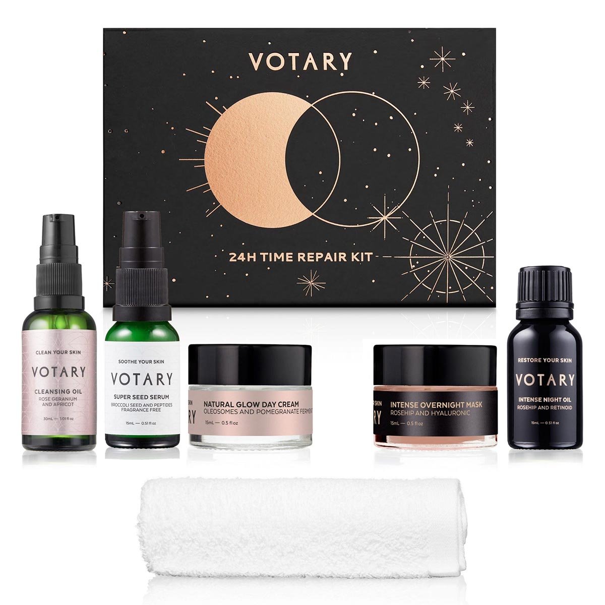 Shop Votary 24H Time Repair Kit at Inspire Beauty for daytime glow and nighttime rejuvenation.