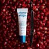 Three Ships SoftServe Pomegranate + Shea Butter Barrier-Building Lip Treatment has a natural vanilla scent and clear shine.