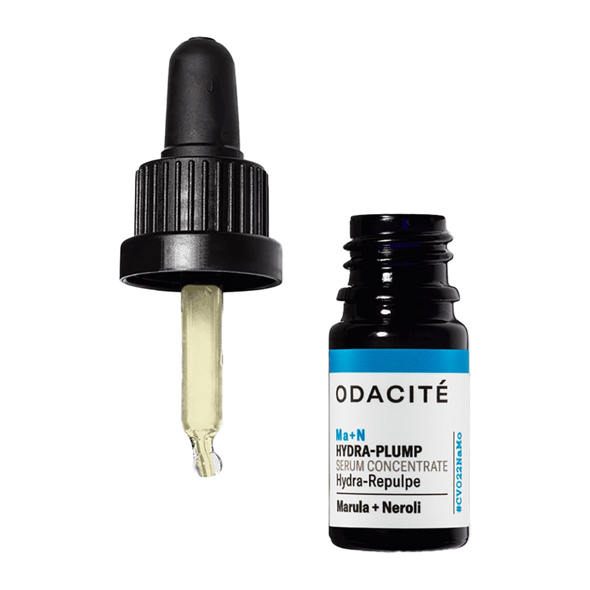 Odacité Ma+N Hydra-Plump Serum Concentrate is formulated for skin that feels tight and has lost its bounce, promoting long-lasting hydration and a newfound feeling of suppleness.