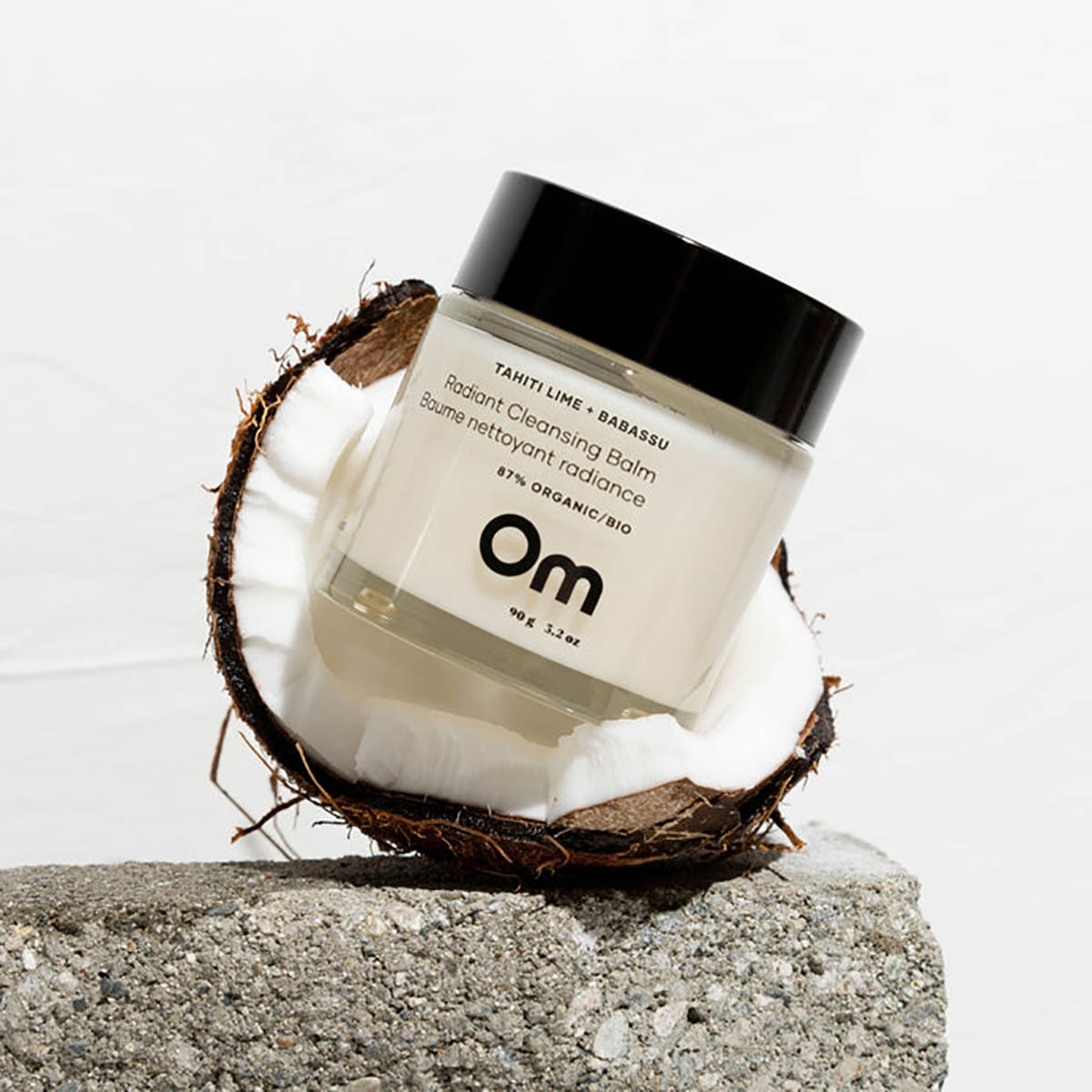 Om Organics Tahiti Lime + Babassu Radiant Cleansing Balm leaves skin soft and smooth as it cleanses.