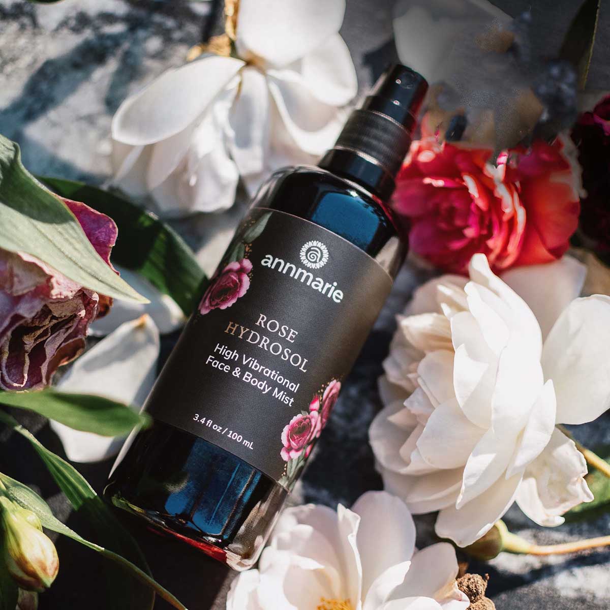 Annmarie Gianni Rose Hydrosol soothes, hydrates, and uplifts both skin and spirit, carrying the soft, heart-opening energy of the rose.