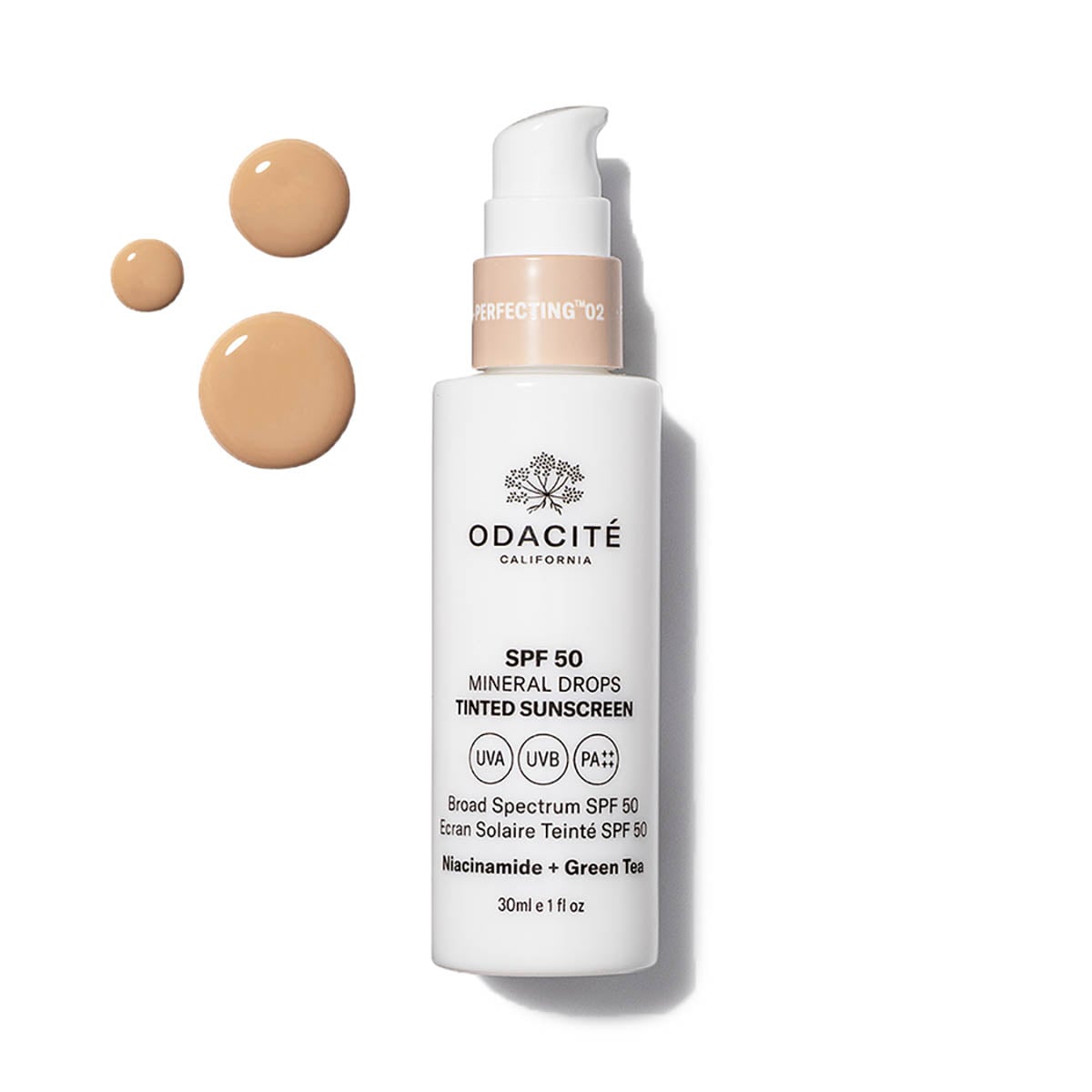 Shop Odacité SPF 50 Mineral Drops Tinted Sunscreen in shade 02 at Inspire Beauty.