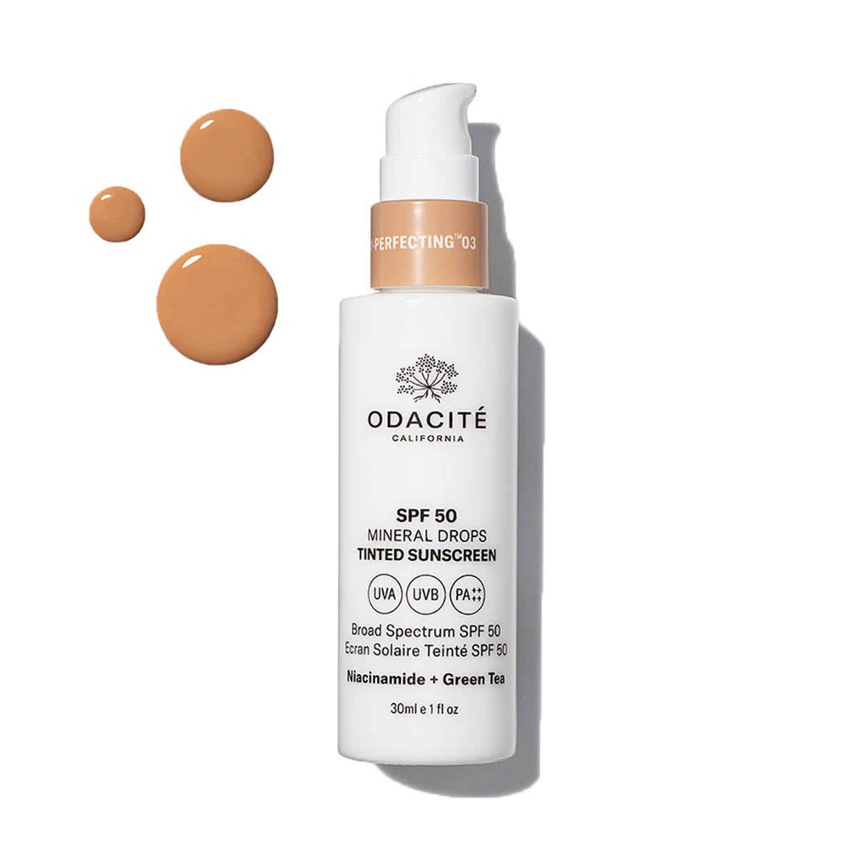 Shop Odacité SPF 50 Mineral Drops Tinted Sunscreen in shade 03 at Inspire Beauty.