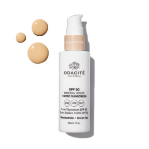 Shop Odacité SPF 50 Mineral Drops Tinted Sunscreen in shade 1.5 at Inspire Beauty.