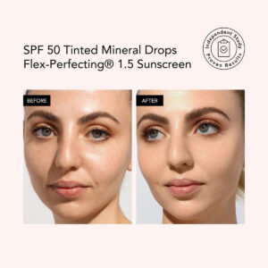 Odacité SPF 50 Mineral Drops Tinted Sunscreen shade 1.5 for light skin with neutral undertones, available at Inspire Beauty.