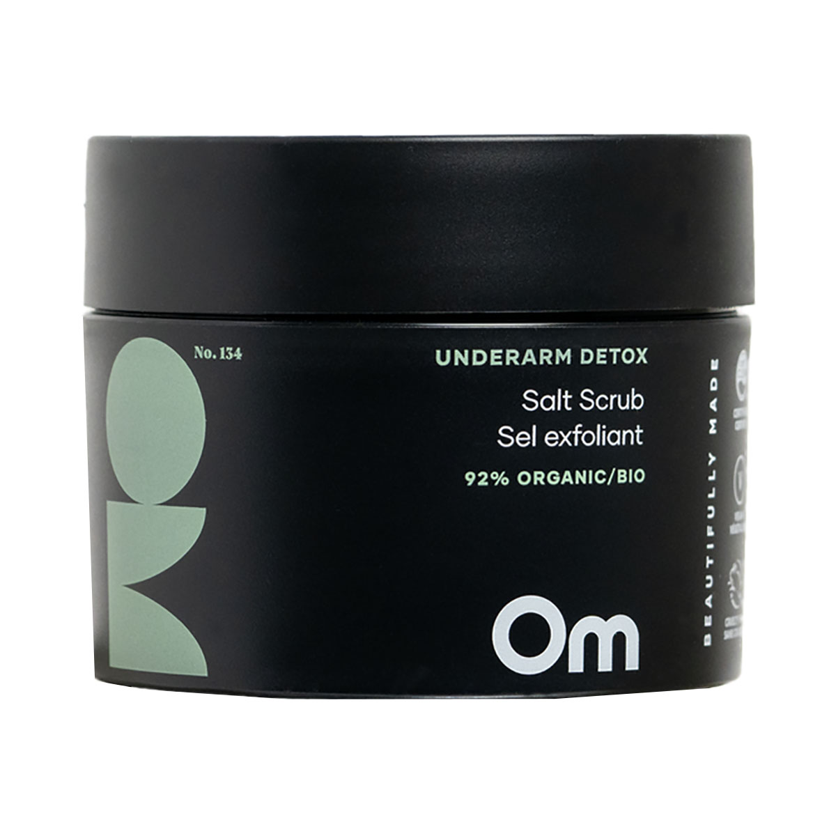 Om Organics Underarm Detox Salt Scrub available at Inspire Beauty.