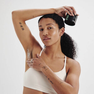 Om Organics Underarm Detox Salt Scrub deeply cleanses and detoxifies the underarms to support the use of natural deodorant.