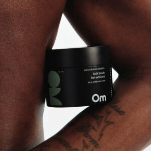 Om Organics Underarm Detox Salt Scrub available at Inspire Beauty.