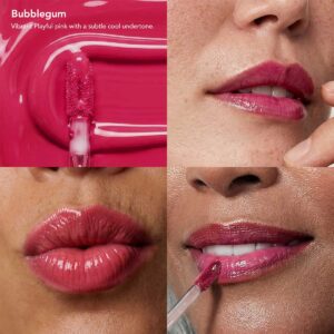 Odacité SPF 40 Nourishing Lip Serum in Bubblegum is a fresh, playful pink with cool undertones that delivers a youthful pop of color.