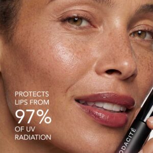 Odacité SPF 40 Nourishing Lip Serum in shade Jazz Berry available at Inspire Beauty.