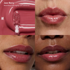 Odacité SPF 40 Nourishing Lip Serum in shade Jazz Berry is a modern dusty berry with cool undertones that enhances lips with elegant, depth-rich color.