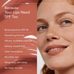 Odacité SPF 40 Nourishing Lip Serum True Nude is a weightless, velevety-smooth lip serum with buildable colour.