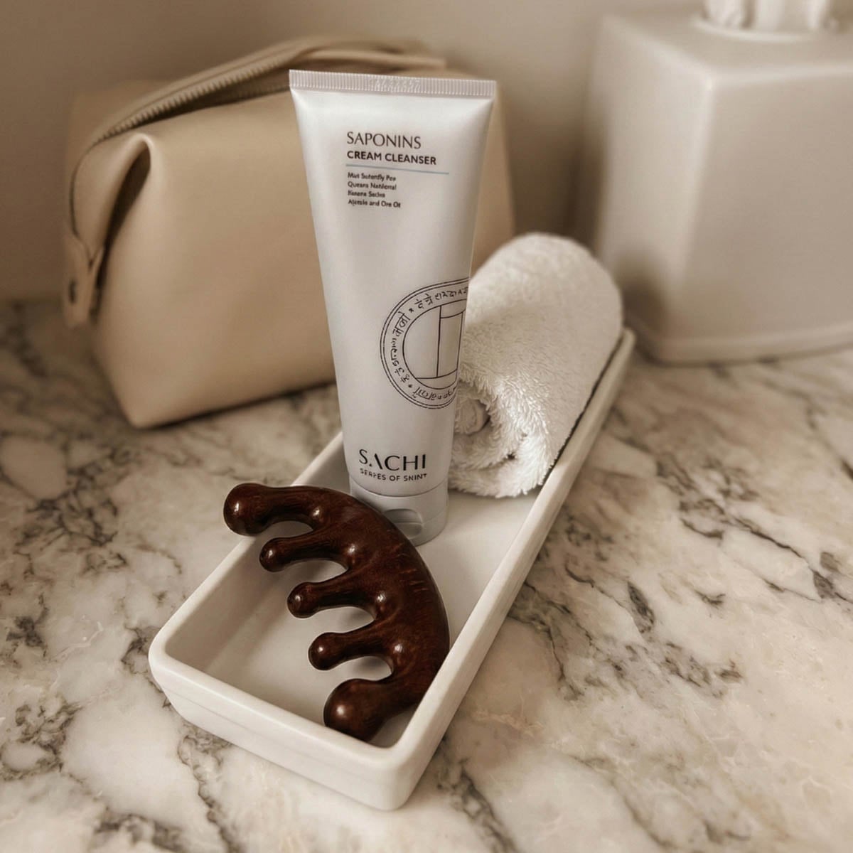 Sachi Skin Marma Facial Comb is an ayurvedic-inspired tool to release blocked energy points while helping to lift, sculpt and depuff your complexion.