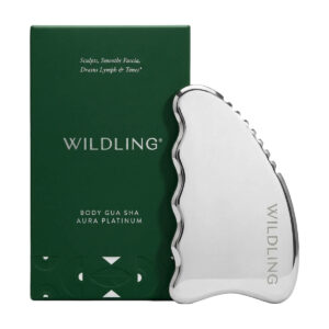 Shop Wildling Beauty Aura Platinum stainless steel body gua sha at Inspire Beauty.
