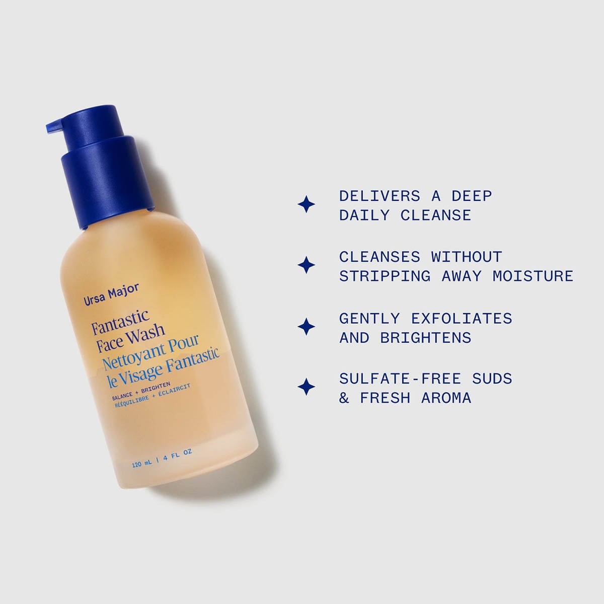 Ursa Major Fantastic Face Wash is a gently exfoliating, naturally nourishing face wash that lathers up nicely to deliver an invigorating daily cleanse.