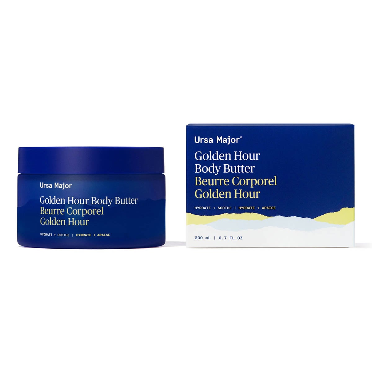 Ursa Major Golden Hour Body Butter is a rich yet fast-absorbing body moisturizer that instantly melts into skin to deeply hydrate without any greasy feel.