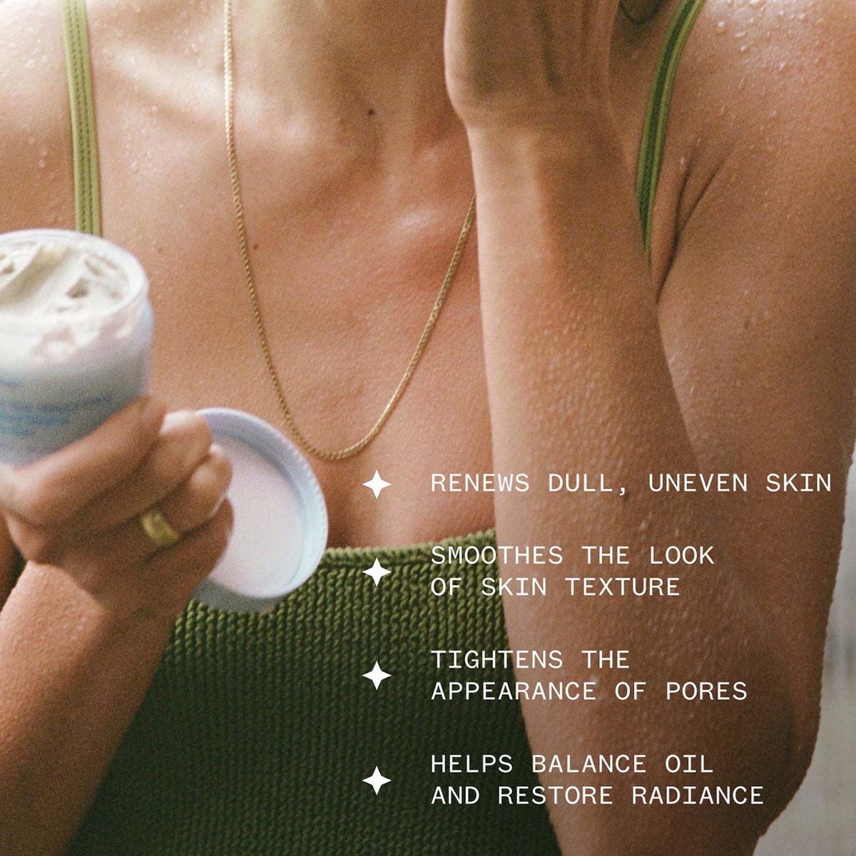 Ursa Major Green Slate Mineral Polish powerfully retexturizes skin for a more even-looking complexion.
