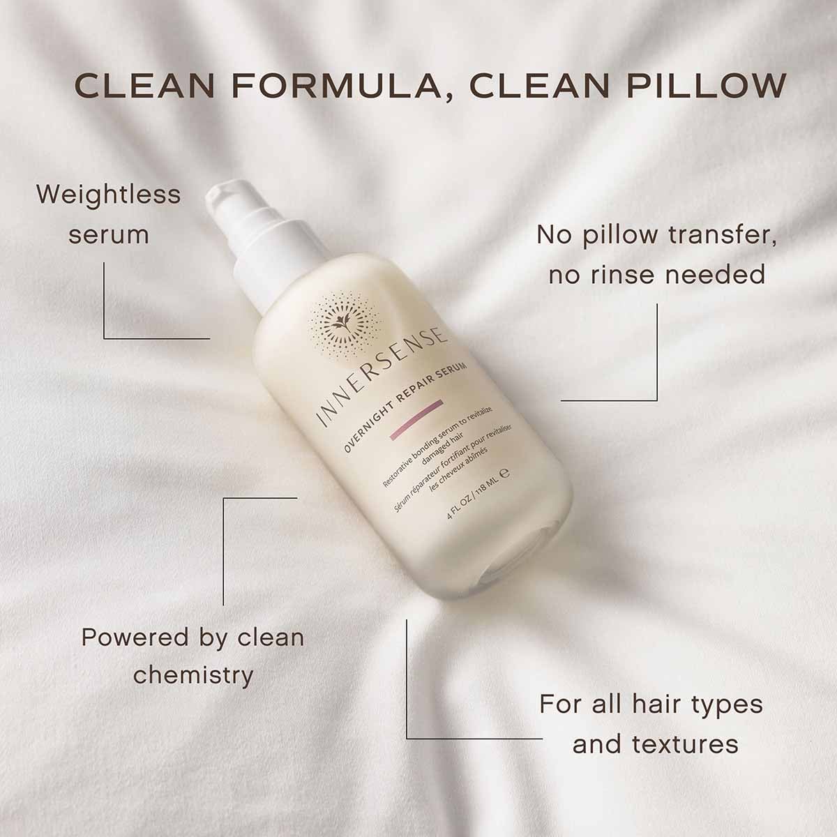 Wake up to stronger, smoother, healthier-looking hair with Innersense Overnight Repair Serum.